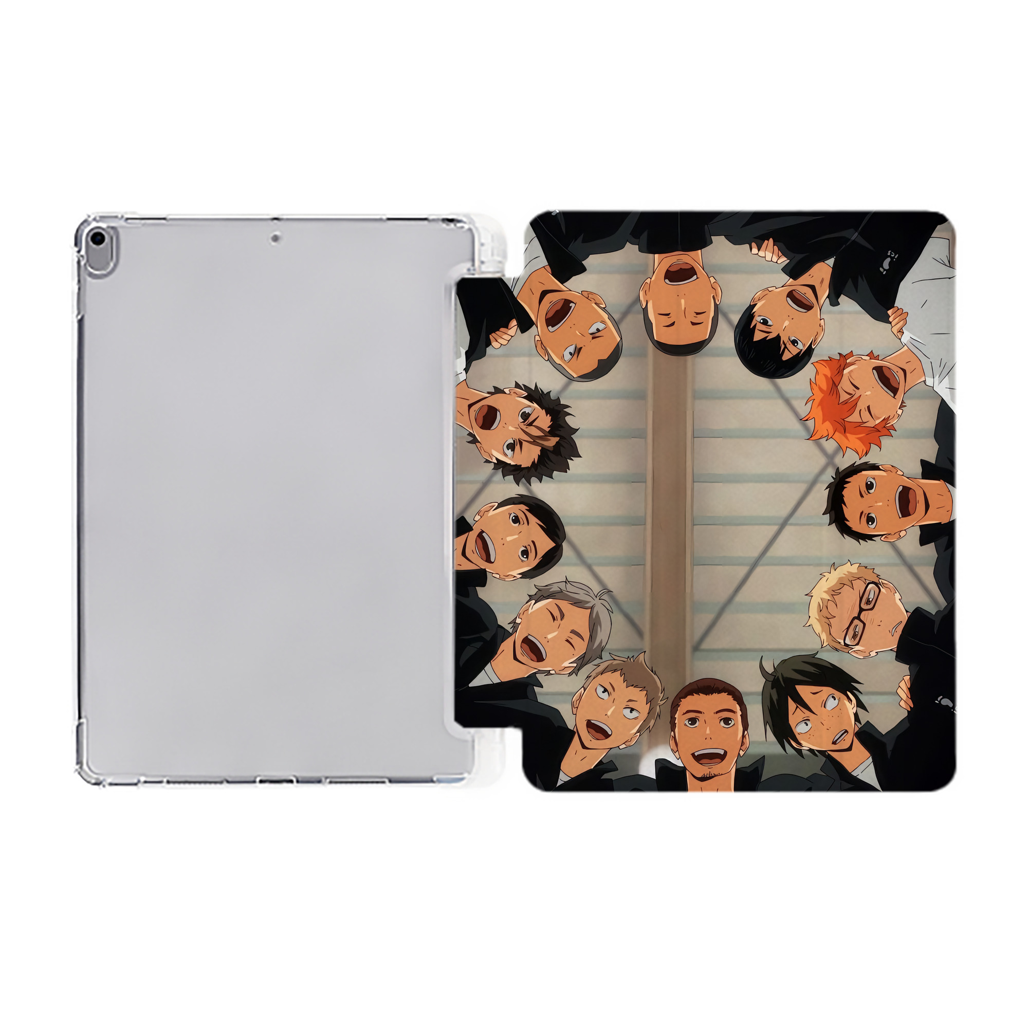 （画像用） ハイキュー!! Haikyu!! IPad ケース ペン収納付き 三つ折りスタンド PUレザー×シリコン 対応機種9.5/10.5/10.9インチ